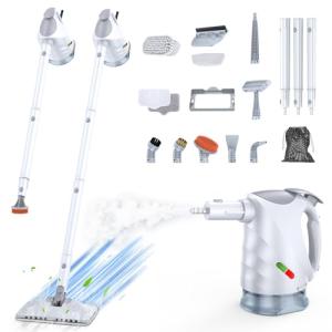 ScrubWiz 10-in-1 Steam Cleaner, Steam Mop & Detachable Handheld Steam Cleaner with 320ml Water Tank, 10s Fast Heating, Portable Steamer for Kitchen, Floor, Tiles, Window, BBQ Grill, Car, Bright White