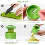 GLADICER Handheld Low-Carb Spiralizer，3-in-1 Veggie Noodle Maker for Zucchini, Carrots & More, Compact Design for Small Kitchens, Rust-Resistant Stainless Steel Blades(Green)
