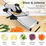 Mandoline Slicer for Kitchen, Adjustable mandoline food slicer， Stainless Steel vegetable slicer with Cut-Resistant Gloves