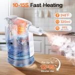 ScrubWiz 10-in-1 Steam Cleaner, Steam Mop & Detachable Handheld Steam Cleaner with 320ml Water Tank, 10s Fast Heating, Portable Steamer for Kitchen, Floor, Tiles, Window, BBQ Grill, Car, Bright White