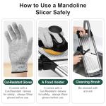 Mandoline Slicer for Kitchen, Adjustable mandoline food slicer， Stainless Steel vegetable slicer with Cut-Resistant Gloves