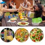 GLADICER Handheld Low-Carb Spiralizer，3-in-1 Veggie Noodle Maker for Zucchini, Carrots & More, Compact Design for Small Kitchens, Rust-Resistant Stainless Steel Blades(Green)