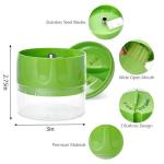 GLADICER Handheld Low-Carb Spiralizer，3-in-1 Veggie Noodle Maker for Zucchini, Carrots & More, Compact Design for Small Kitchens, Rust-Resistant Stainless Steel Blades(Green)