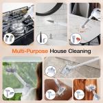 ScrubWiz 10-in-1 Steam Cleaner, Steam Mop & Detachable Handheld Steam Cleaner with 320ml Water Tank, 10s Fast Heating, Portable Steamer for Kitchen, Floor, Tiles, Window, BBQ Grill, Car, Bright White