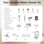 ScrubWiz 10-in-1 Steam Cleaner, Steam Mop & Detachable Handheld Steam Cleaner with 320ml Water Tank, 10s Fast Heating, Portable Steamer for Kitchen, Floor, Tiles, Window, BBQ Grill, Car, Bright White