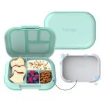 Bentgo Chill Kids Leak-Proof Lunch Box - 4-Compartment Bento Box with Built-In Ice Pack, 3.3 Cup Capacity, PFAS & BPA-Free, Microwave & Dishwasher Safe, Ideal Size for Ages 3 to 7 (Aqua)