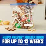 Ziploc Quart Food Storage Freezer Bags, Grip 'n Seal Technology for Easier Grip, Open, and Close, 19 Count, Holiday Designs, Packaging May Vary