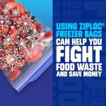 Ziploc Quart Food Storage Freezer Bags, Grip 'n Seal Technology for Easier Grip, Open, and Close, 19 Count, Holiday Designs, Packaging May Vary