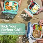 Bentgo Chill Kids Leak-Proof Lunch Box - 4-Compartment Bento Box with Built-In Ice Pack, 3.3 Cup Capacity, PFAS & BPA-Free, Microwave & Dishwasher Safe, Ideal Size for Ages 3 to 7 (Aqua)