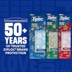 Ziploc Quart Food Storage Freezer Bags, Grip 'n Seal Technology for Easier Grip, Open, and Close, 19 Count, Holiday Designs, Packaging May Vary