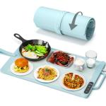 Warming Mat for Food, Food Warmer Mat for Countertop, Electric Warming Tray with 6 Level Temperature and 6 Hours Timer, Roll Up Buffet Hot Plates Heat Pad, Portable Food Warmer for Parties Home Travel