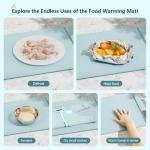 Warming Mat for Food, Food Warmer Mat for Countertop, Electric Warming Tray with 6 Level Temperature and 6 Hours Timer, Roll Up Buffet Hot Plates Heat Pad, Portable Food Warmer for Parties Home Travel