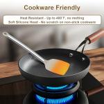 8 Pieces Kitchen Utensils Set, Vayvnt Silicone Cooking Utensils Set for Non-Stick Cookware, Stainless Steel Handle, Heat Resistant Kitchen Gadgets Includes Large Spatula Tongs, Dishwasher Safe, Khaki