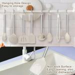 8 Pieces Kitchen Utensils Set, Vayvnt Silicone Cooking Utensils Set for Non-Stick Cookware, Stainless Steel Handle, Heat Resistant Kitchen Gadgets Includes Large Spatula Tongs, Dishwasher Safe, Khaki