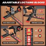 Saker 4-in-1 Drilling Positioning Ruler, Adjustable 13.78in Multifunctional T Square Ruler, Cabinet Hardware Jig, Marking Gauge Tools for Woodworking, Cabinet Drawer Door Hole Drilling Template