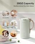 MOKKOM Automatic Nut Milk Maker, 20 oz Soy Milk Maker, Homemade Almond, Oat, Coconut, Soy, Plant-Based Milk and Dairy Free Beverages, Almond Milk Maker with Delay Start/Boild Water/Self Clean - Green