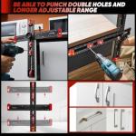 Saker 4-in-1 Drilling Positioning Ruler, Adjustable 13.78in Multifunctional T Square Ruler, Cabinet Hardware Jig, Marking Gauge Tools for Woodworking, Cabinet Drawer Door Hole Drilling Template