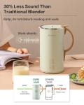 MOKKOM Automatic Nut Milk Maker, 20 oz Soy Milk Maker, Homemade Almond, Oat, Coconut, Soy, Plant-Based Milk and Dairy Free Beverages, Almond Milk Maker with Delay Start/Boild Water/Self Clean - Green