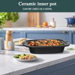 4-Quart Slow Cooker with Casserole Manual Warm Setting - Perfect Crock Pot for Family Dinners, Dishwasher Safe Crock,Versatile Cookware for Large Families or Entertaining