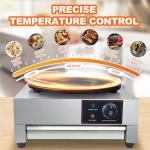 XXUNYNUIN Electric Crepe Maker, 16 Inch Commercial Crepe Machine Temp Control 122-572°F, Nonstick Flat Plate Crepe Griddle 1700W