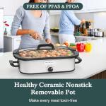 4-Quart Slow Cooker with Casserole Manual Warm Setting - Perfect Crock Pot for Family Dinners, Dishwasher Safe Crock,Versatile Cookware for Large Families or Entertaining