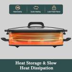 4-Quart Slow Cooker with Casserole Manual Warm Setting - Perfect Crock Pot for Family Dinners, Dishwasher Safe Crock,Versatile Cookware for Large Families or Entertaining