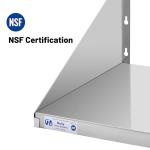 HALLY Stainless Steel Microwave Shelf 24"x24" 200 lb, NSF Commercial Heavy Duty Metal Appliance Wall Mount Floating Shelving for Restaurant, Kitchen, Bar, Home and Hotel