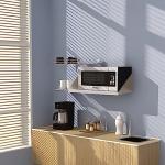 HALLY Stainless Steel Microwave Shelf 24"x24" 200 lb, NSF Commercial Heavy Duty Metal Appliance Wall Mount Floating Shelving for Restaurant, Kitchen, Bar, Home and Hotel