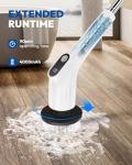 Electric Spin Scrubber for Cleaning - Upgraded Cordless Cleaning Brush Scrubber - IPX7 Waterproof Power Scrubber with 7 Brush Heads, Extended Handle and 2 Speeds for Bathroom Shower Bathtub Floor