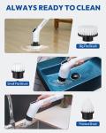 Electric Spin Scrubber for Cleaning - Upgraded Cordless Cleaning Brush Scrubber - IPX7 Waterproof Power Scrubber with 7 Brush Heads, Extended Handle and 2 Speeds for Bathroom Shower Bathtub Floor
