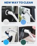 Electric Spin Scrubber for Cleaning - Upgraded Cordless Cleaning Brush Scrubber - IPX7 Waterproof Power Scrubber with 7 Brush Heads, Extended Handle and 2 Speeds for Bathroom Shower Bathtub Floor