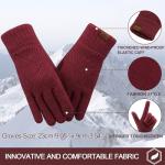 FZ FANTASTIC ZONE Women Winter Warm Knit Touchscreen Gloves Cold Weather with Thermal Fleece Lined
