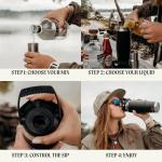 Flaskap FreePour System: 6oz Tumbler Attachment and 26oz Cup Holder Friendly Bottle, Removable Well Mixed Drink Tumbler Attachment and Water Bottle