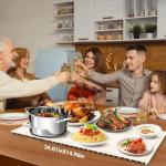 AuntyFey Food Warming Mat,Countertop Warming Mat, Silicon Warming Mat for Food, Electric Warming Tray, Food Warmers for Parties Buffet, Warming Trays for Buffets Party, Food Heating Mat,White