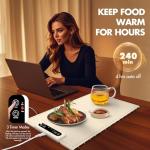 AuntyFey Food Warming Mat,Countertop Warming Mat, Silicon Warming Mat for Food, Electric Warming Tray, Food Warmers for Parties Buffet, Warming Trays for Buffets Party, Food Heating Mat,White