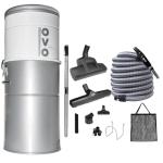 OVO Heavy Duty Powerful Central Vacuum System, Hybrid Filtration (with or Without Disposable Bags) 35L or 9.25Gal, 750 Airwatts with 40ft Deluxe Plus Accessory kit Included