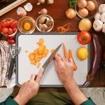 Stainless Steel Cutting Board, Scratch-resistant Cutting Board for Kitchen, 16 * 11 inch Double Sided Chopping Board, 304 Stainless Steel and Food-Grade Wheat Straw PP, Dishwasher Safe