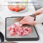 Stainless Steel Cutting Board, Scratch-resistant Cutting Board for Kitchen, 16 * 11 inch Double Sided Chopping Board, 304 Stainless Steel and Food-Grade Wheat Straw PP, Dishwasher Safe