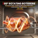 GASLAND 24 Inch Electric Wall Oven, 2.6 Cu.ft Built-in Single Wall Oven, 12 Cooking Functions, 3D Heating, Convection Oven with Rotisserie, Touch Control, Safety Lock, ETL Certified, Stainless Steel