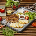 Stainless Steel Cutting Board, Scratch-resistant Cutting Board for Kitchen, 16 * 11 inch Double Sided Chopping Board, 304 Stainless Steel and Food-Grade Wheat Straw PP, Dishwasher Safe