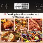 GASLAND 24 Inch Electric Wall Oven, 2.6 Cu.ft Built-in Single Wall Oven, 12 Cooking Functions, 3D Heating, Convection Oven with Rotisserie, Touch Control, Safety Lock, ETL Certified, Stainless Steel