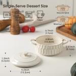 ArteBake Mini Cocotte Set-14 OZ Small Casserole Dishes with Lids and Handles, Individual Ceramic Baking Ramekins for Lasagna, Soufflé, Soup,Oven, Microwave & Dishwasher Safe,set of 4, Beige