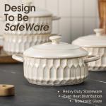 ArteBake Mini Cocotte Set-14 OZ Small Casserole Dishes with Lids and Handles, Individual Ceramic Baking Ramekins for Lasagna, Soufflé, Soup,Oven, Microwave & Dishwasher Safe,set of 4, Beige