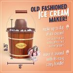 Nostalgia Electric Ice Cream Maker - Old Fashioned Soft Serve Ice Cream Machine Makes Frozen Yogurt or Gelato in Minutes - Fun Kitchen Appliance - Vintage Wooden Style - Dark Wood - 4 Quart
