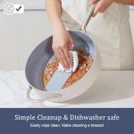 CookinCraze Stock Pot 4.5QT Nonstick Ceramic Dutch Oven with Lid (9.5") Non-Toxic PFAS-Free Even Heat Distribution, for Braising, Baking Bread & Soups, Compatible for All Cooktops(Induction/Gas/Electric) Oven Safe to 500°F, Navy Blue