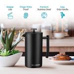 Belwares French Press Coffee Maker 50 OZ - Large Insulated Stainless Steel 304 Coffee Press with Double Wall & 4-Level Filtration System (Black - 1.5L)