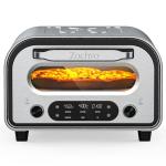 ZACHVO Electric Pizza Oven 450°C – 90 Sec Neapolitan Pizza Maker for 12" Pizzas, Indoor Use, 5 Presets, Touchscreen & Knob, Stainless Steel, with Pizza Stone, Peel & Recipe Book