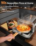 ZACHVO Electric Pizza Oven 450°C – 90 Sec Neapolitan Pizza Maker for 12" Pizzas, Indoor Use, 5 Presets, Touchscreen & Knob, Stainless Steel, with Pizza Stone, Peel & Recipe Book