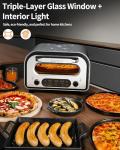 ZACHVO Electric Pizza Oven 450°C – 90 Sec Neapolitan Pizza Maker for 12" Pizzas, Indoor Use, 5 Presets, Touchscreen & Knob, Stainless Steel, with Pizza Stone, Peel & Recipe Book