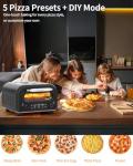 ZACHVO Electric Pizza Oven 450°C – 90 Sec Neapolitan Pizza Maker for 12" Pizzas, Indoor Use, 5 Presets, Touchscreen & Knob, Stainless Steel, with Pizza Stone, Peel & Recipe Book